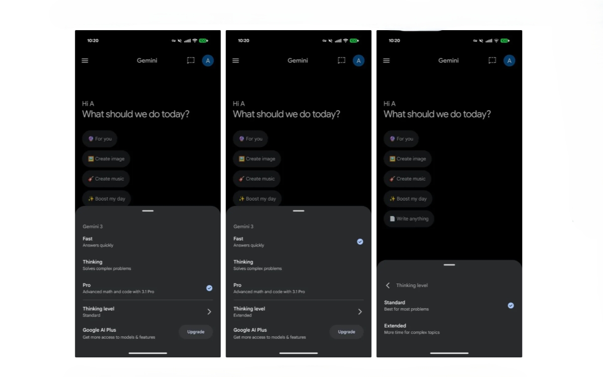 Google Gemini niveau de réflexion étendu