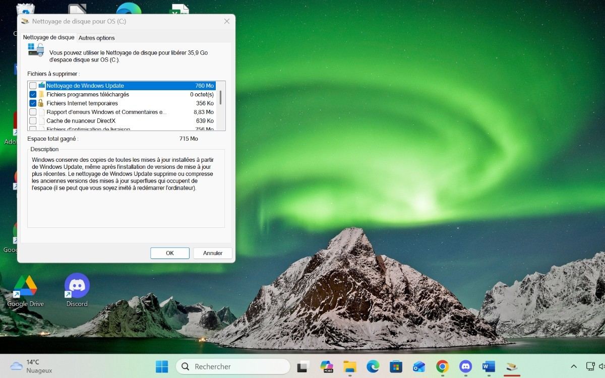 Nettoyage disque PC Windows cleanmgr Windows Update