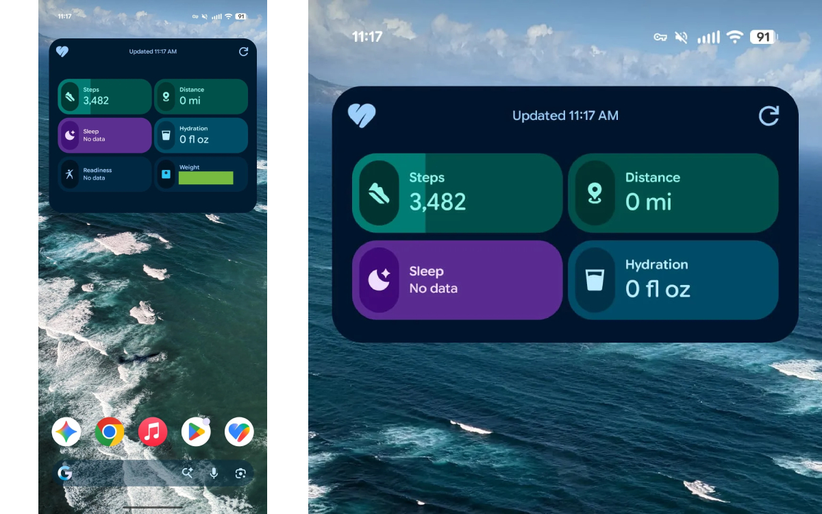 Widget Google Health 5.0