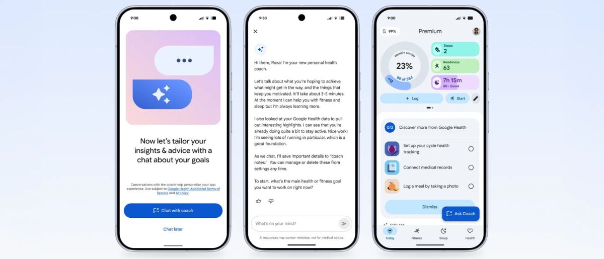 Google Health coach IA