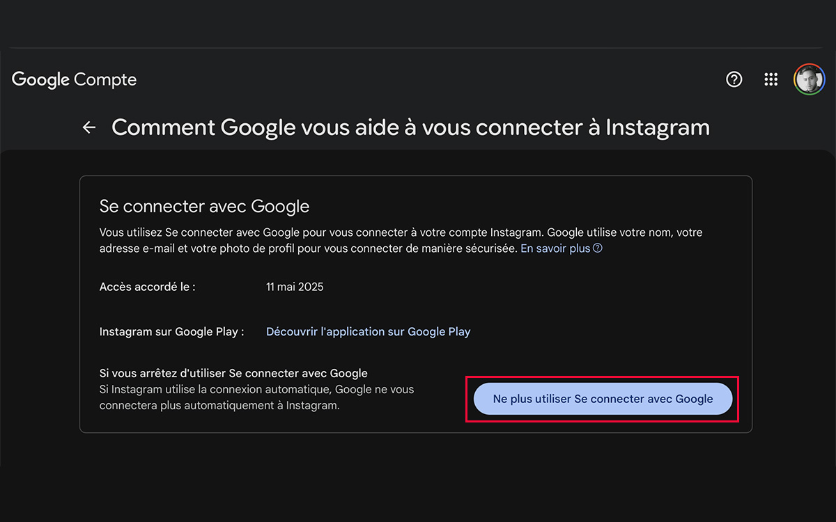 Tuto compte Google accès applis