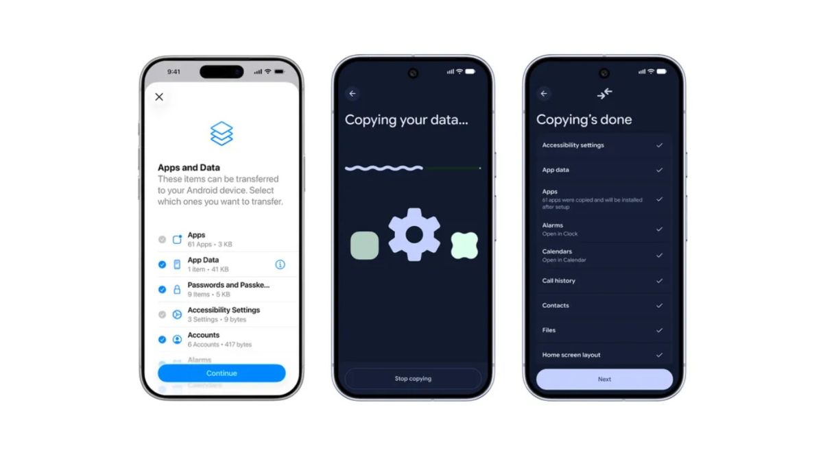 transfert donnes iphone android