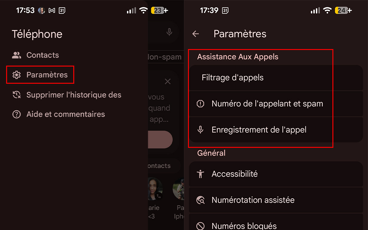 tutoriel filtrage des appels