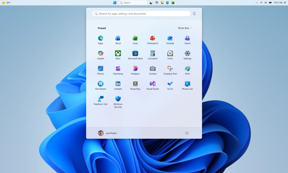 windows 11 barre taches menu démarrer