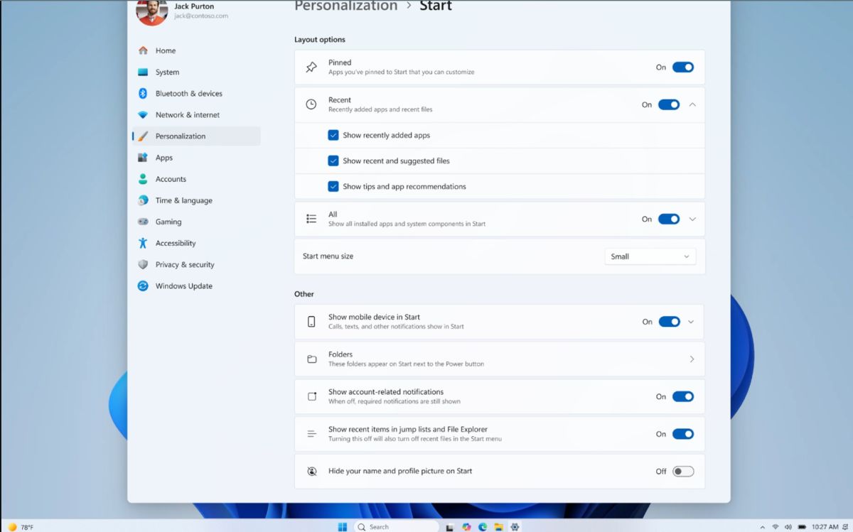windows 11 barre taches menu démarrer