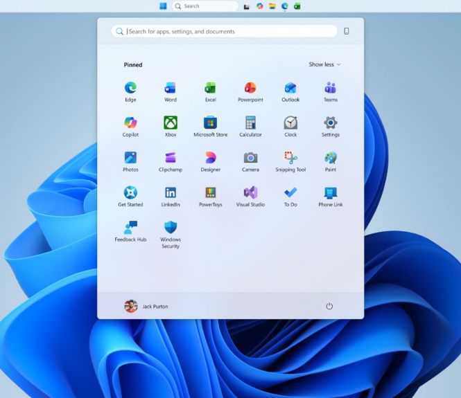 windows 11 barre taches menu démarrer