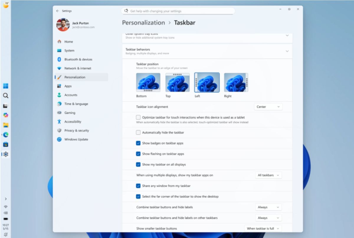 windows 11 barre taches latérale