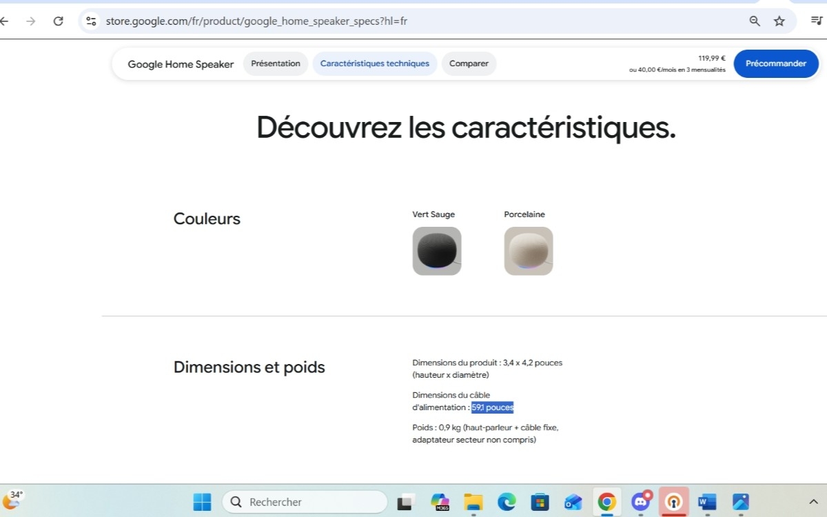 Google Home Speaker cable fixe