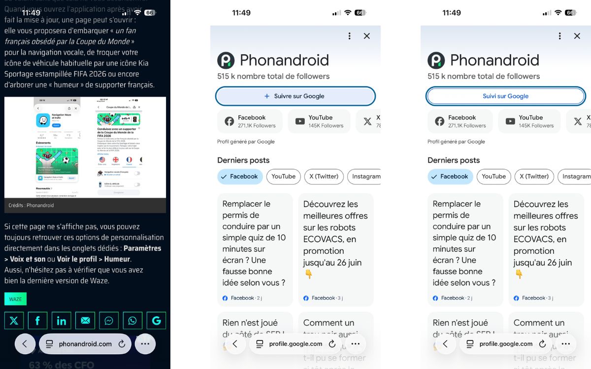 Phonandroid nouveau bouton suivre sur Google