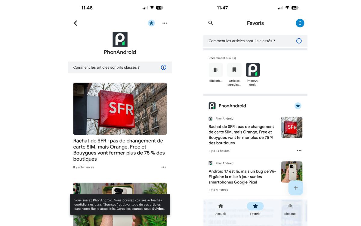 Phonandroid suivre sur Google Actualités mobile