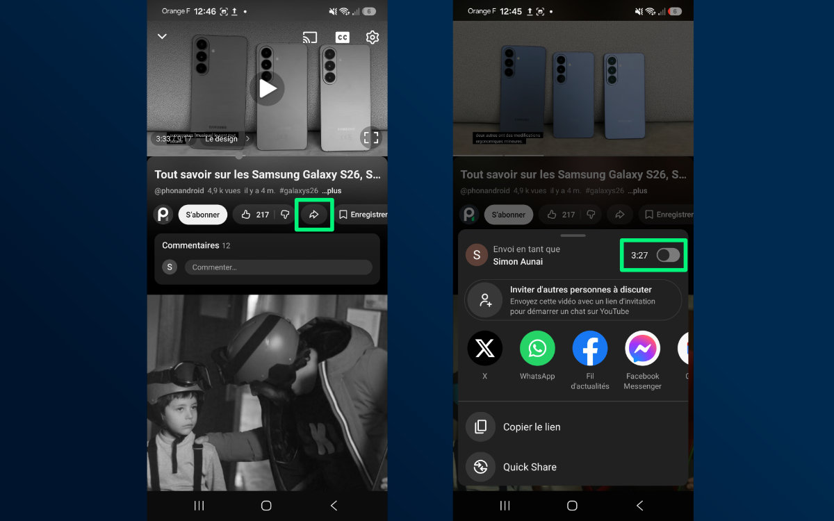 tuto youtube partage timecode