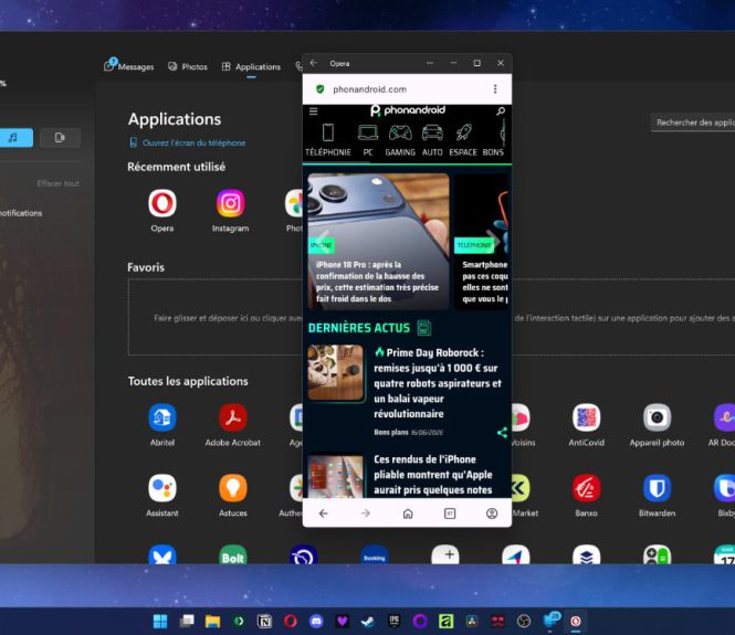 windows 11 mobile connecté