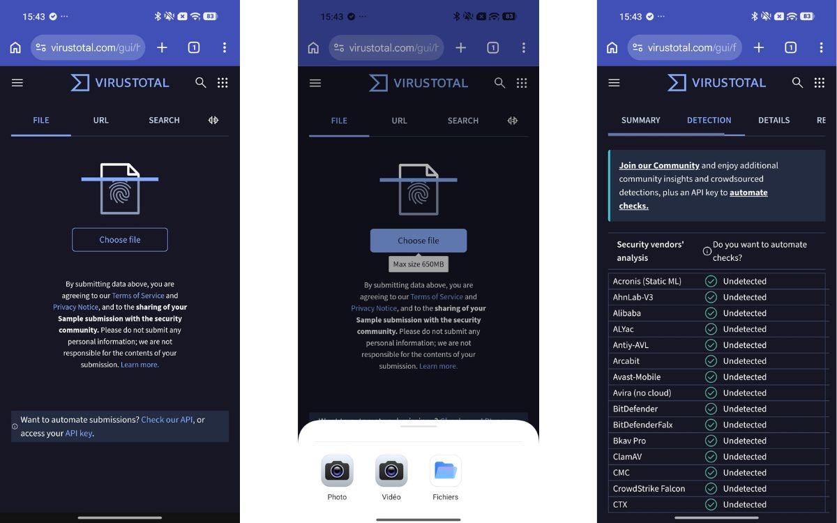 Conseils installation APK sideloading en toute sécurité VirusTotal