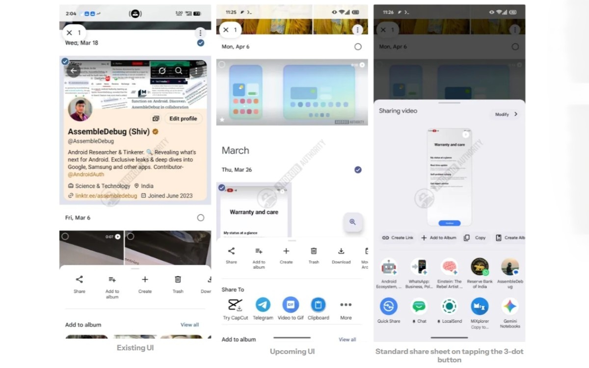 Google Photos raccourci partage CapCut