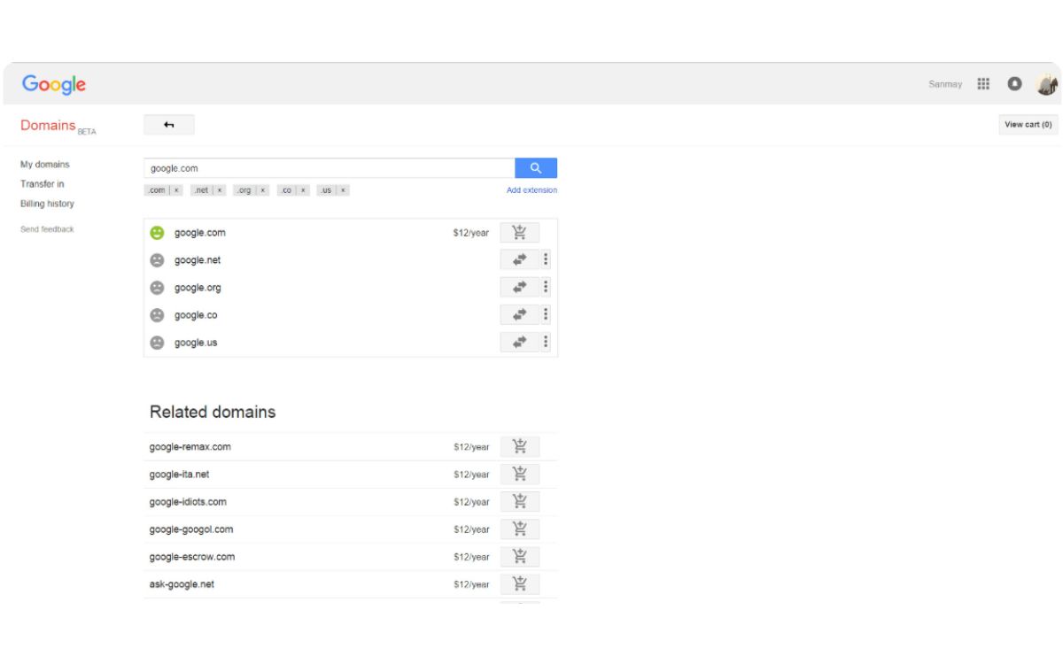 Google.com Sanmay Ved propriétaire 12 dollars 1 minute 1
