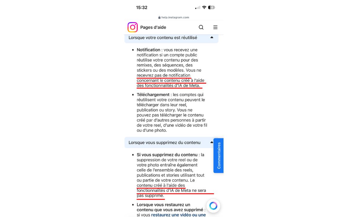 Instagram Meta AI réutilisation photo compte public privé