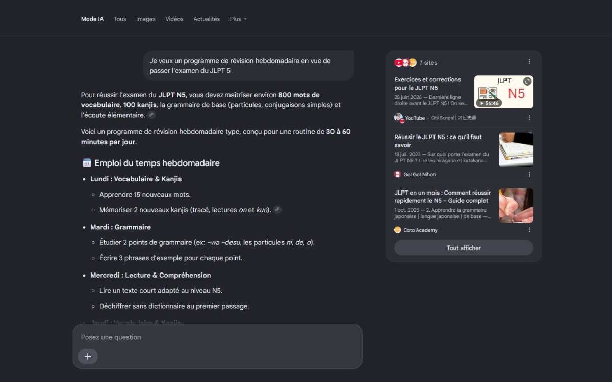 Mode IA Google France