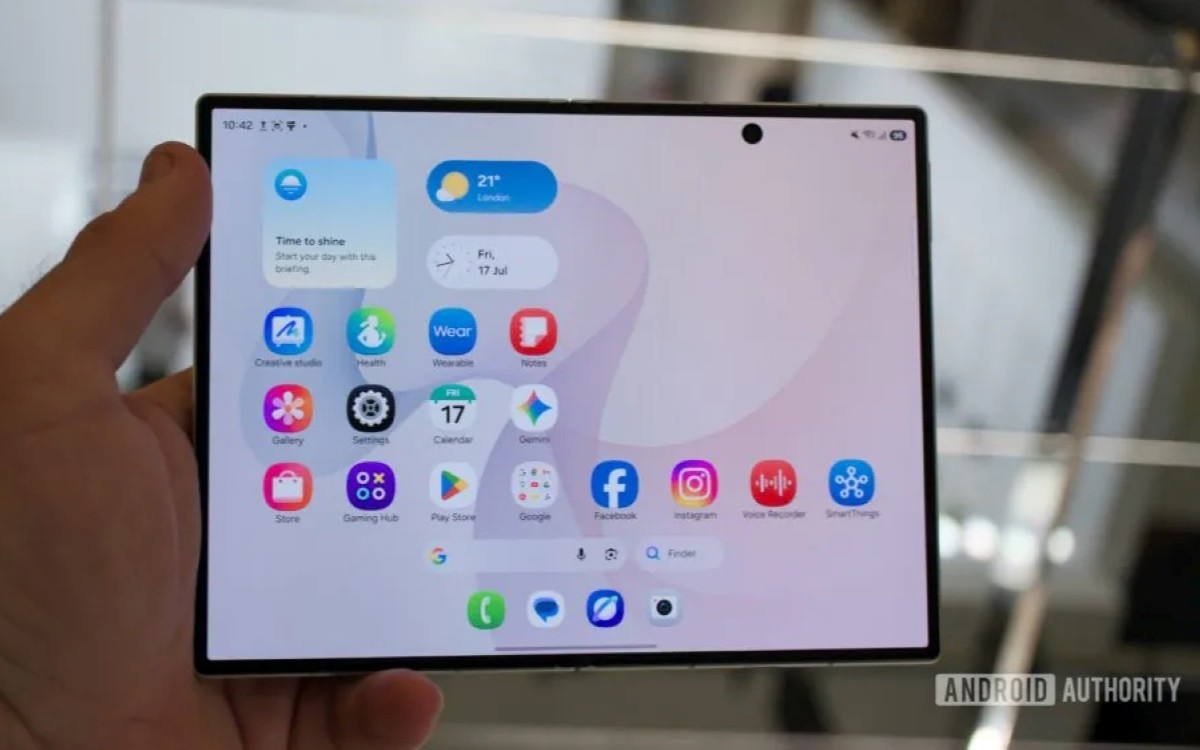One UI 9 écran d'accueil option Google Finder Samsung Galaxy Z Fold 8