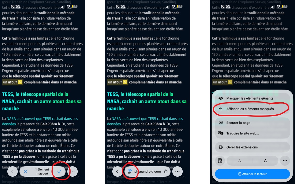 Safari Masquer les éléments gênants iPhone iPad Mac