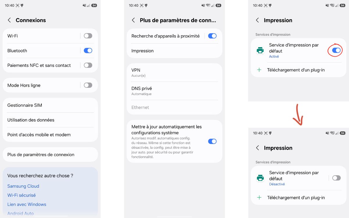 Samsung Galaxy One UI batterie astuce Connexions impression