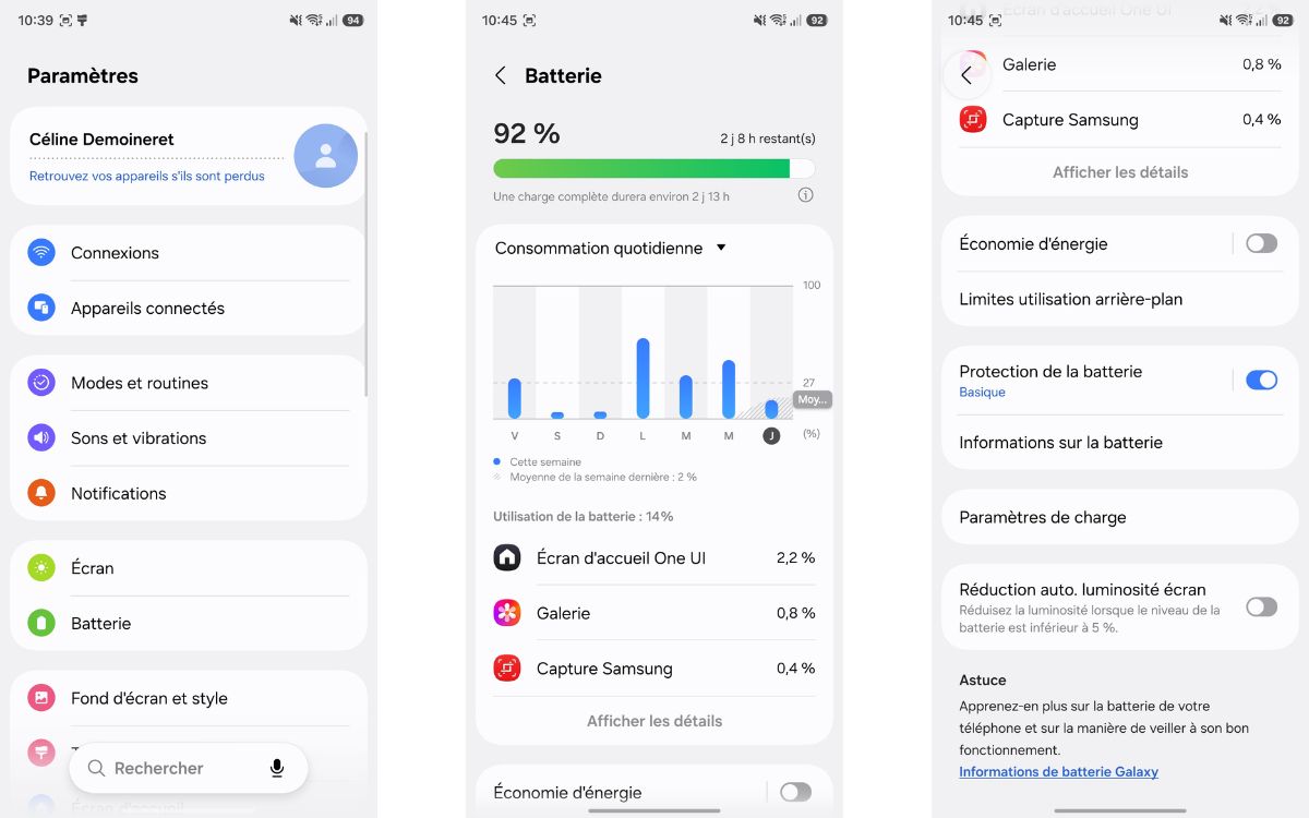 Samsung Galaxy One UI batterie astuce limites utilisation arrière-plan