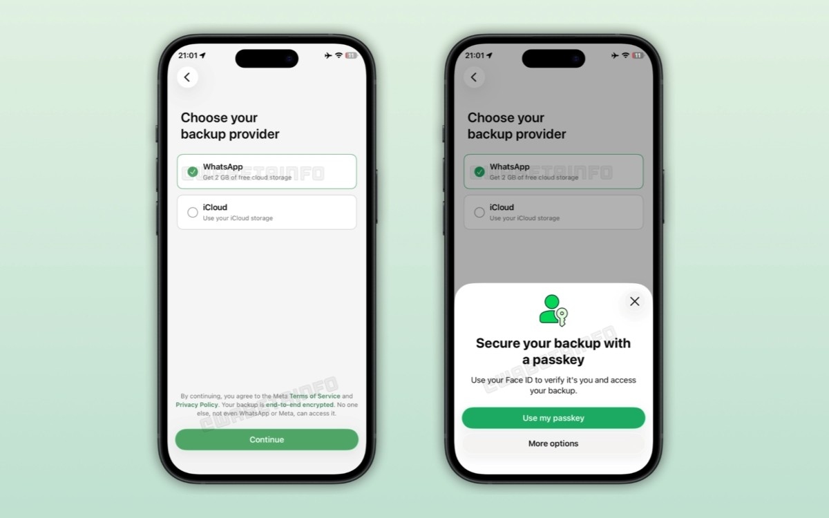 WhatsApp service stockage cloud alternative iCloud iOS WABetaInfo