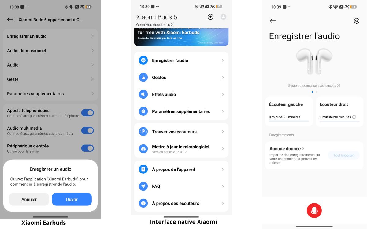 Xiaomi Buds 6 Enregistrer l'audio