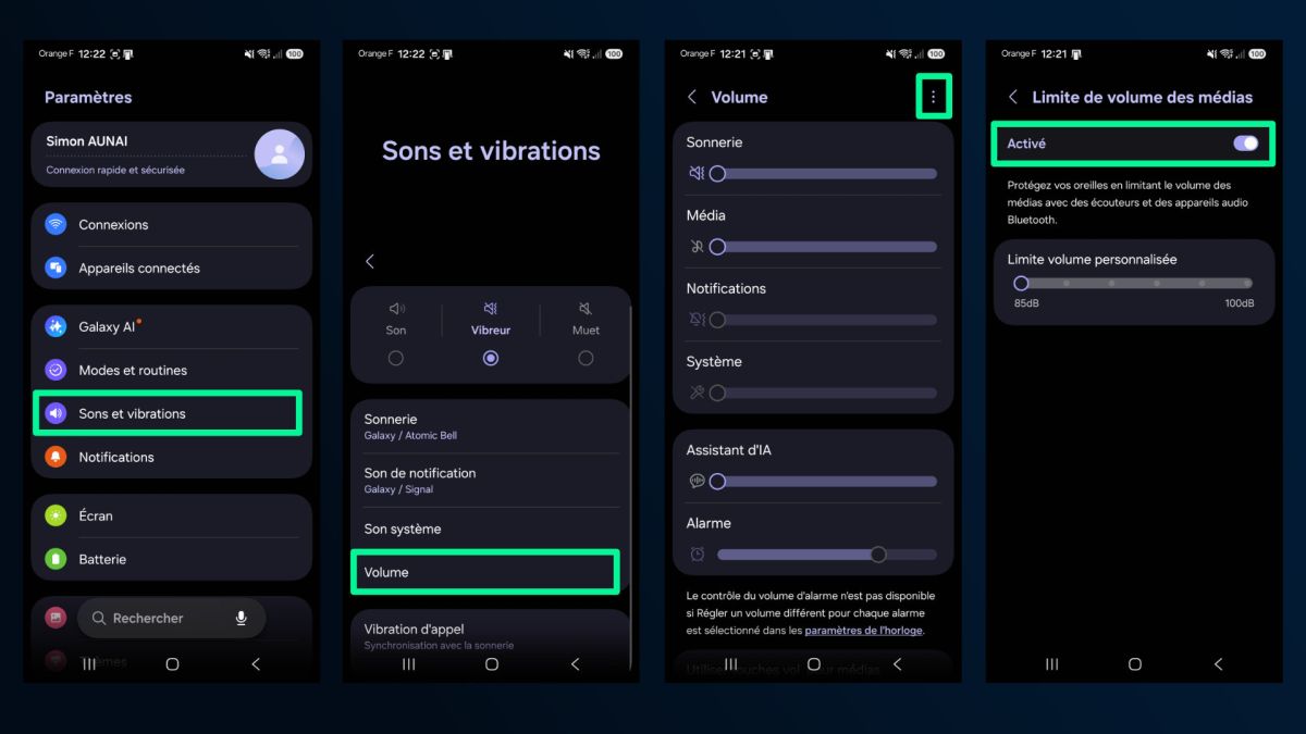 android tuto limite son