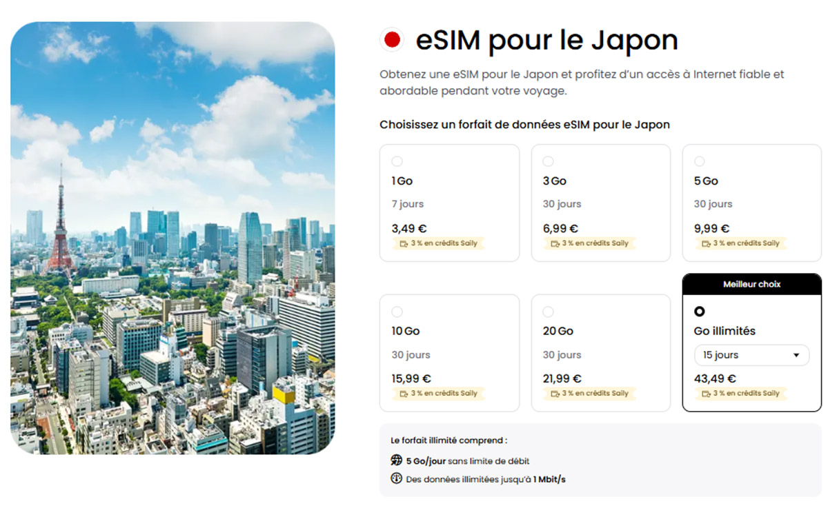 eSIM Saily Japon