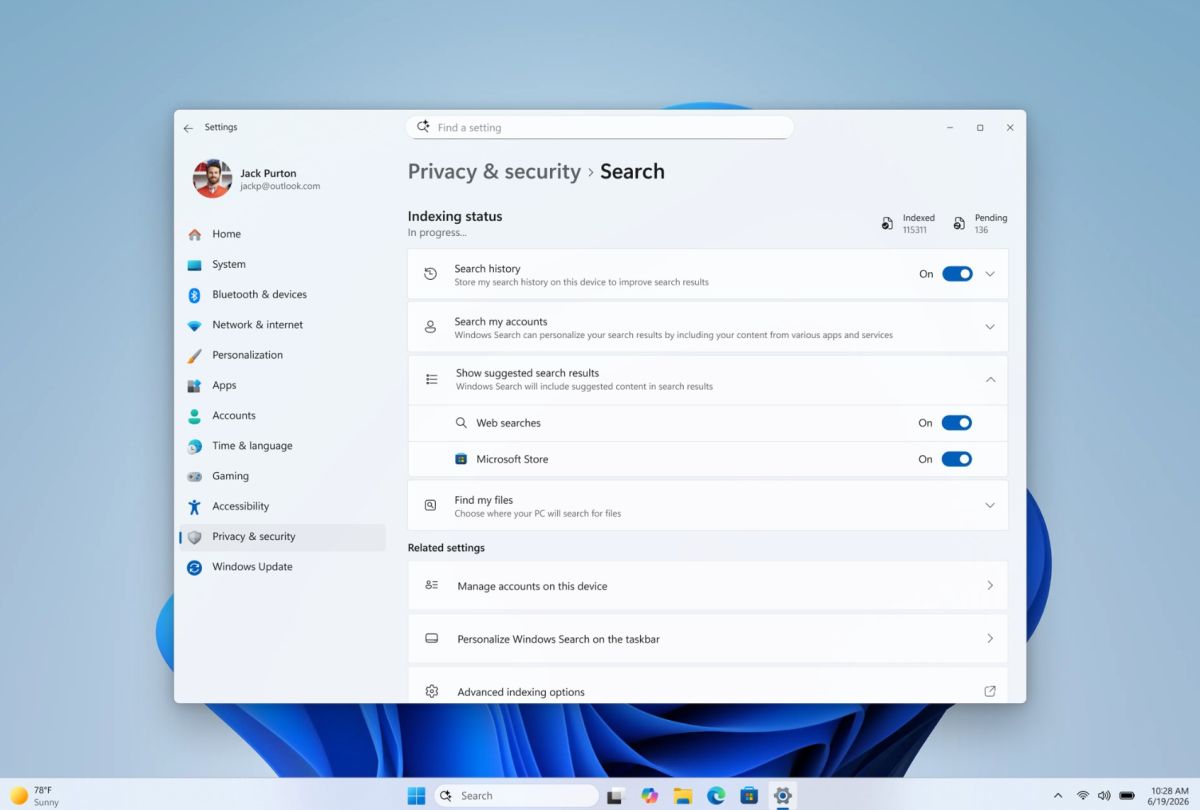 windows 11 recherche
