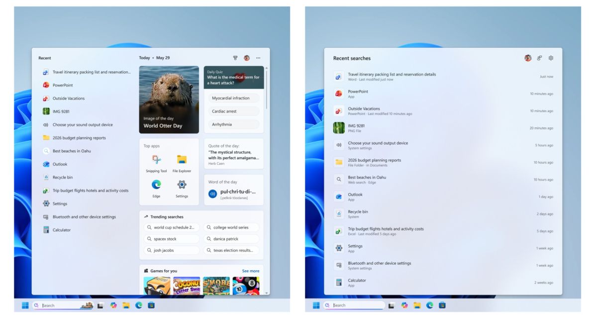 windows 11 recherche
