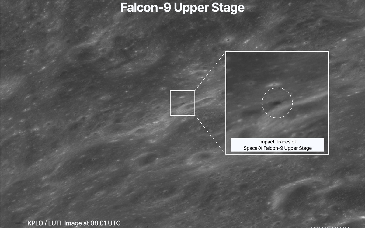 Impact de débris de Falcon 9 sur la Lune
