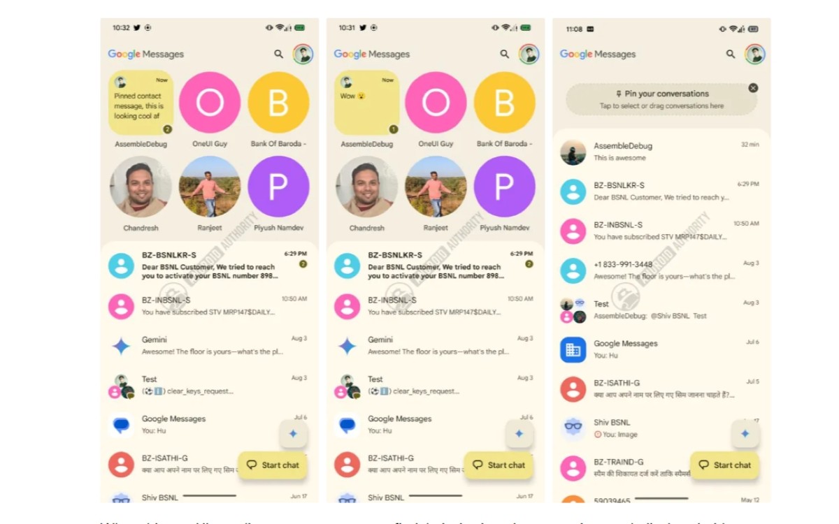 Google Messages épingles limites interface nouvelle