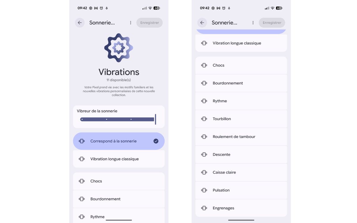 Google Pixel 11 fonction personnalisation vibration sonnerie