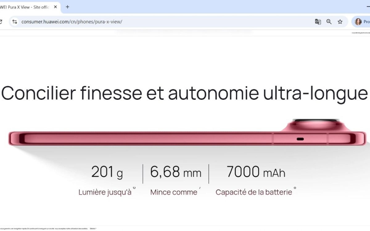 Huawei Pura X View specs