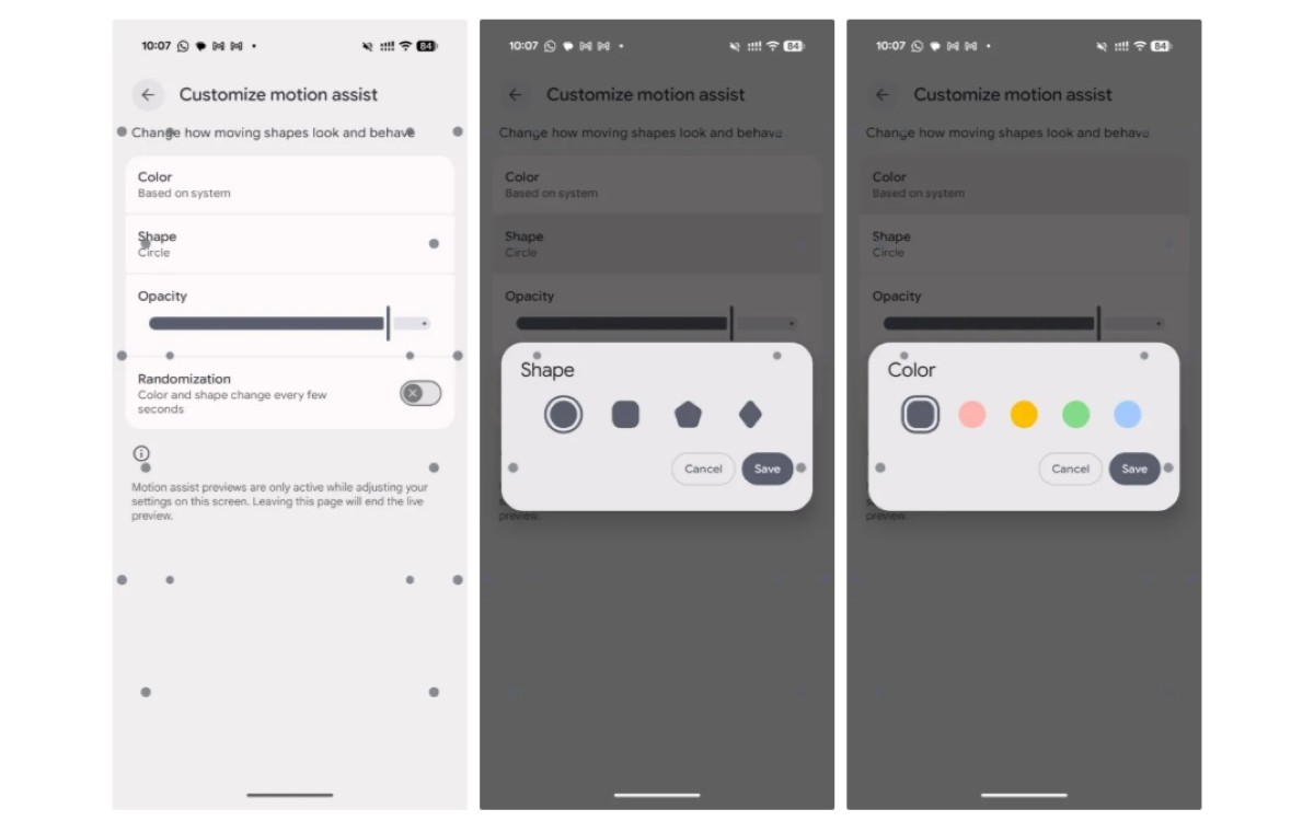 Motion Assist personnalisation