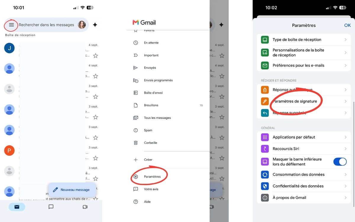 Gmail signature iOS