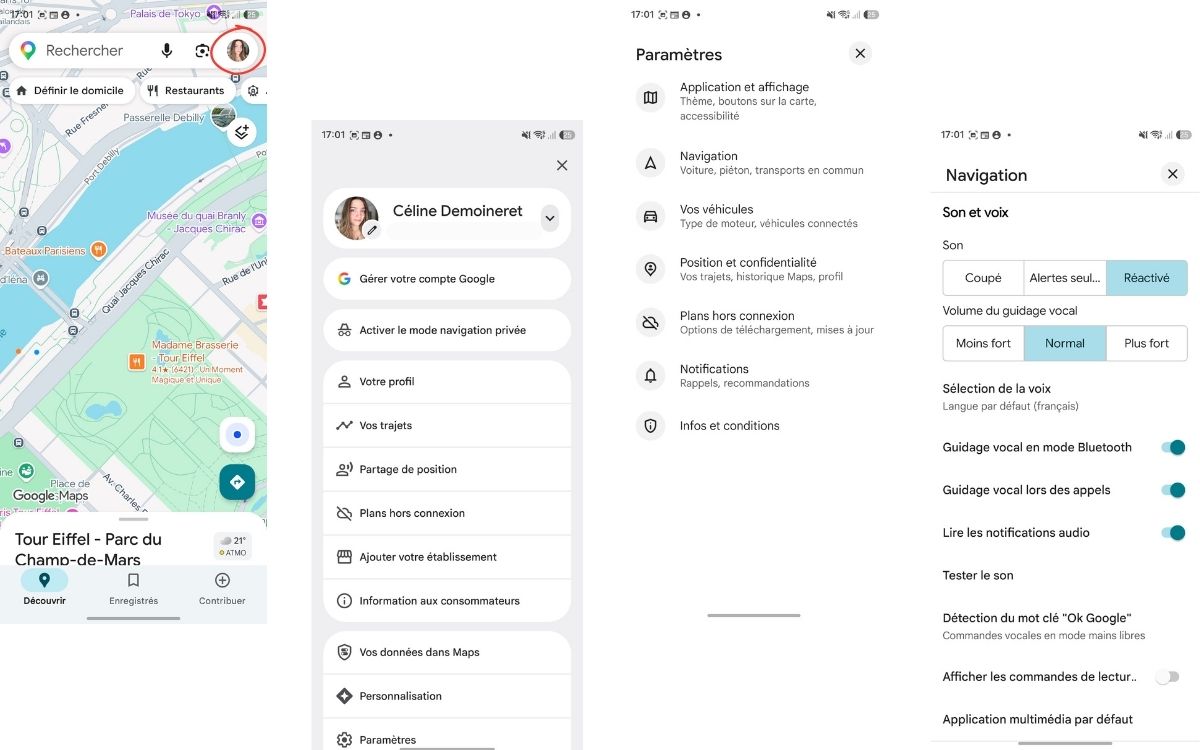 Google Maps Android lecteur audio intégré 1