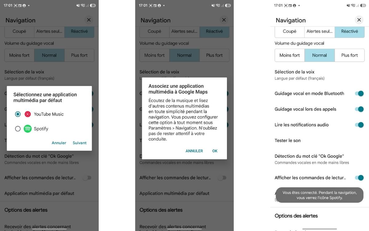 Google Maps Android lecteur audio intégré 2