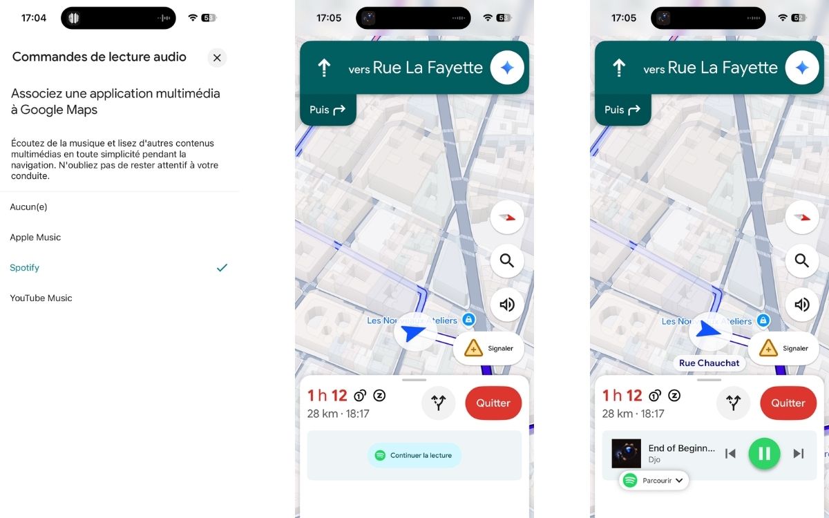Google Maps iOS lecteur audio intégré 2