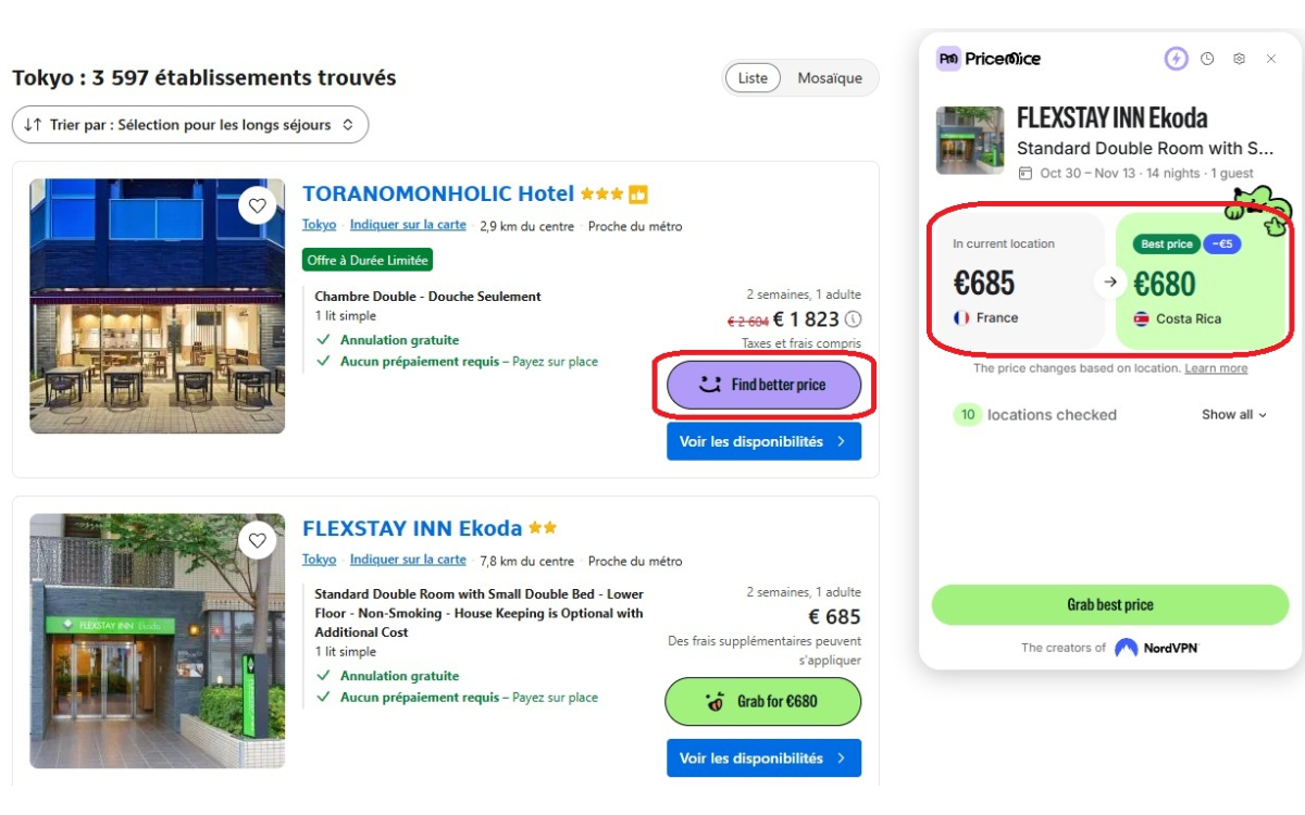 NordVPN PriceMice Chrome