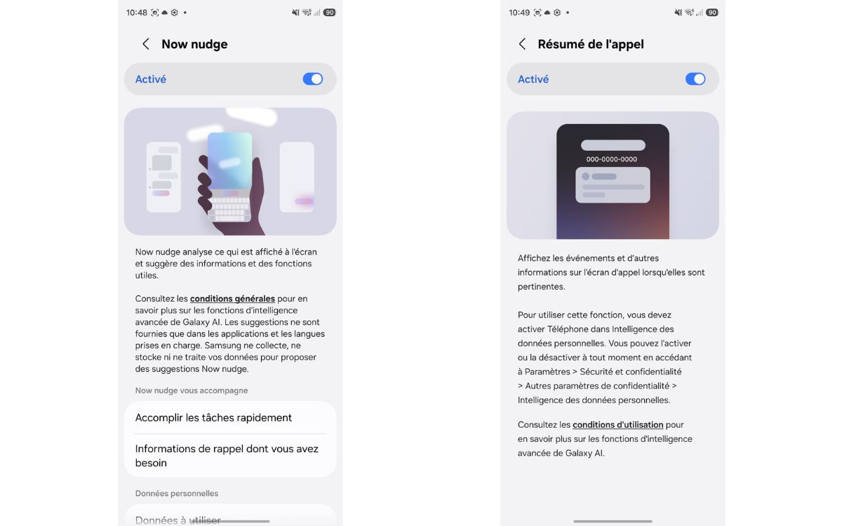 One UI 9 Samsung Galaxy S25 Galaxy AI Now nudge et Résumé de l'appel