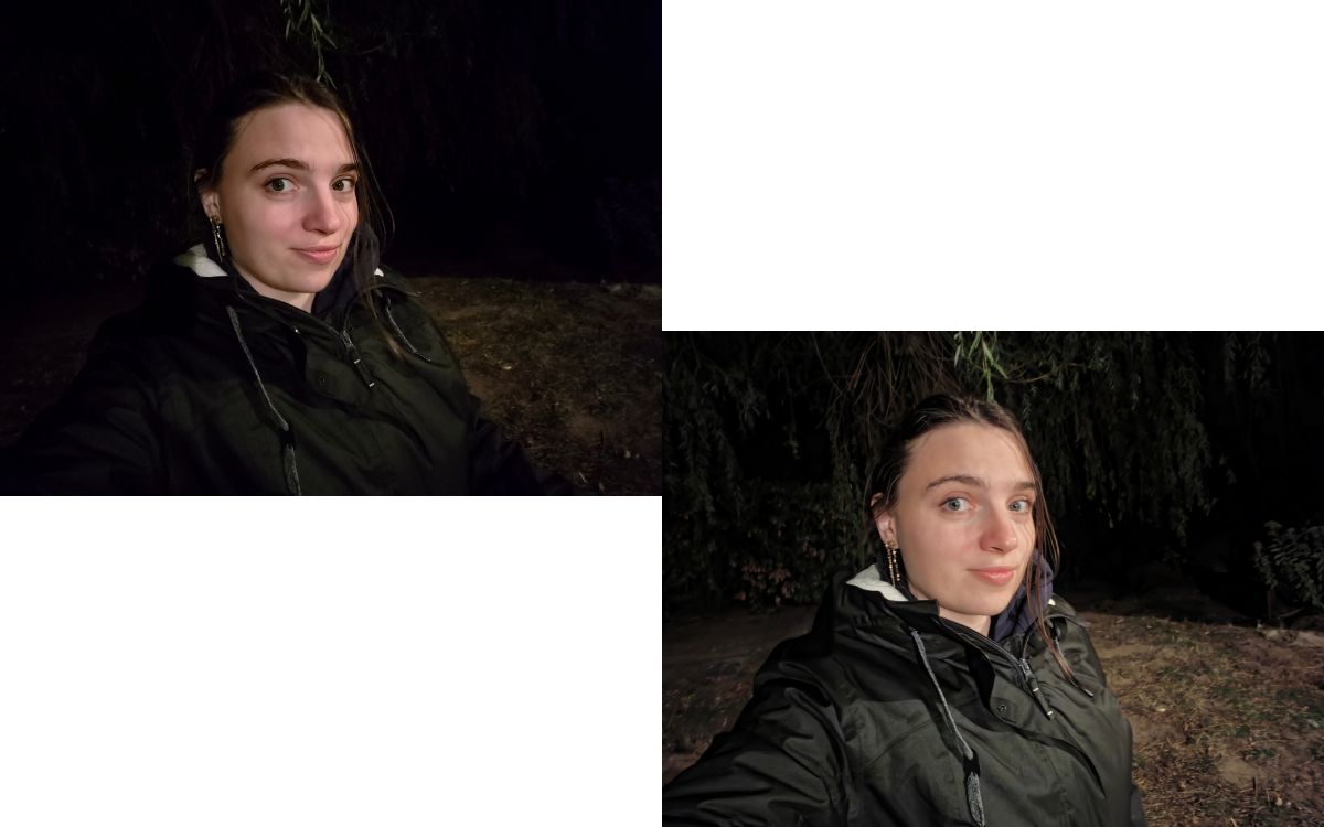 Test Galaxy S26 FE mode Portrait capteur selfie sans et avec mode nuit