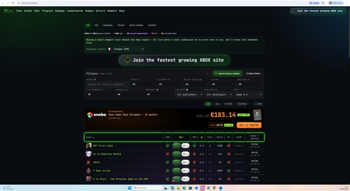 Xbox XCT.live Disc to Digital