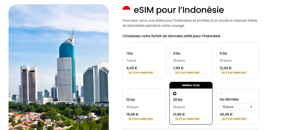 eSIM Saily Bali