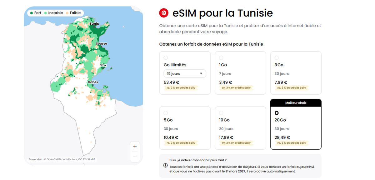 eSIM Tunisie Saily