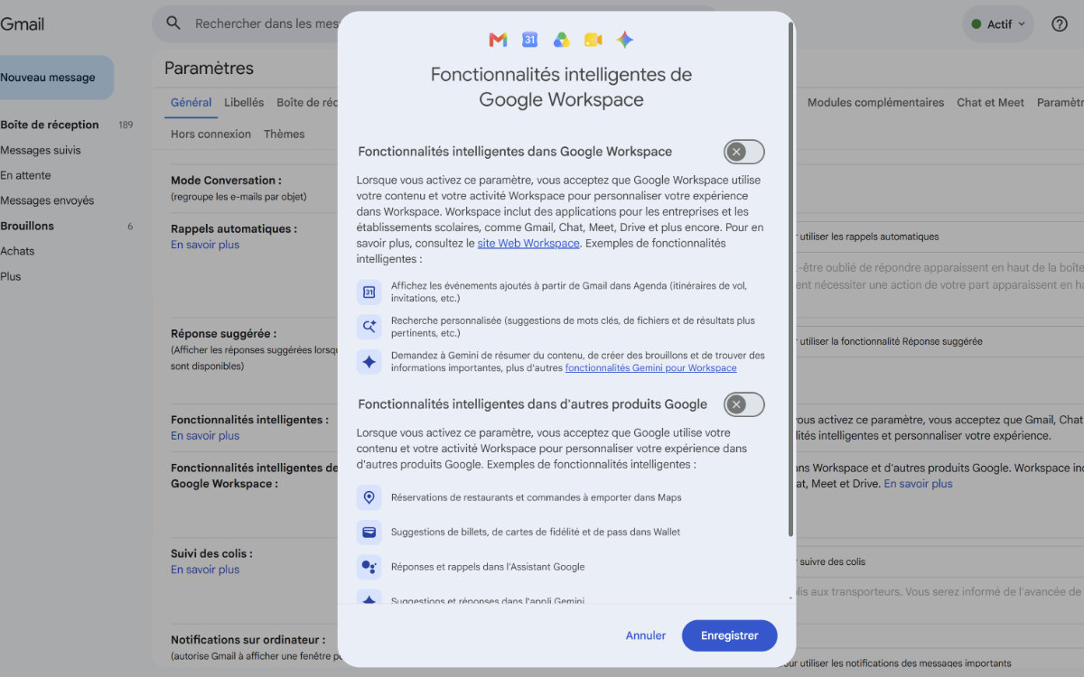 tuto gmail désactiver gemini 2