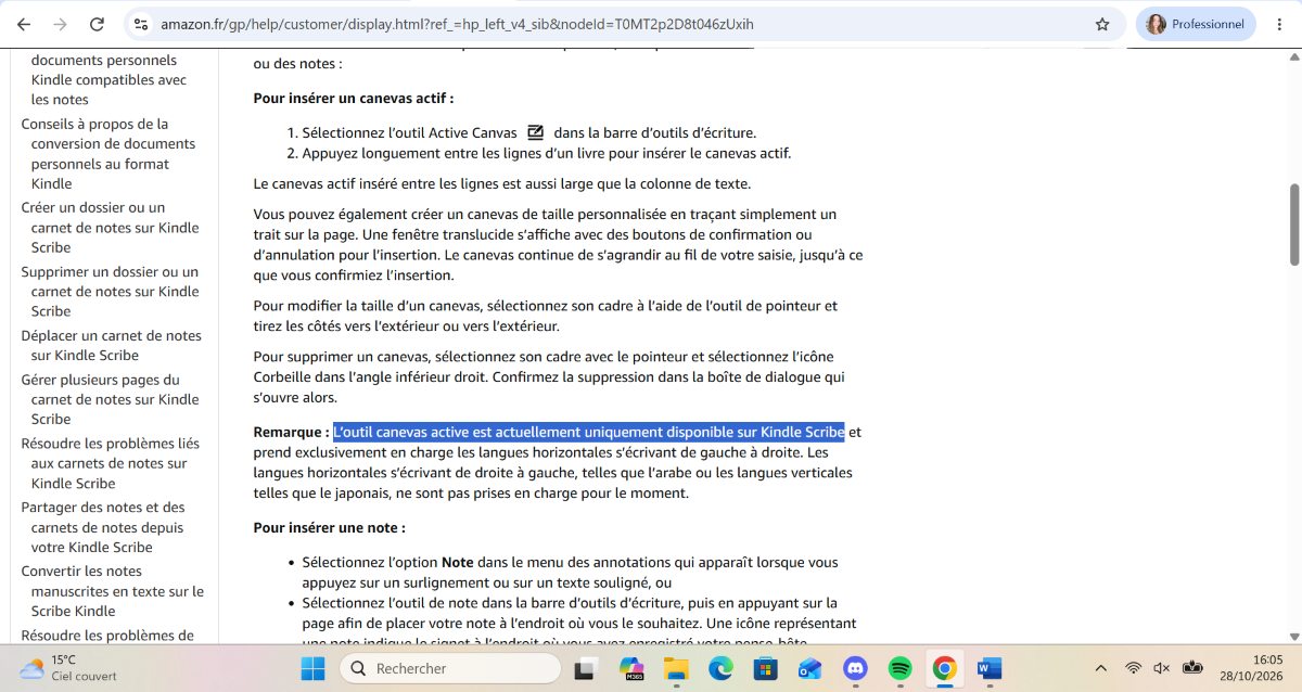 Kindle Scribe Active Canvas sur Android et iOS