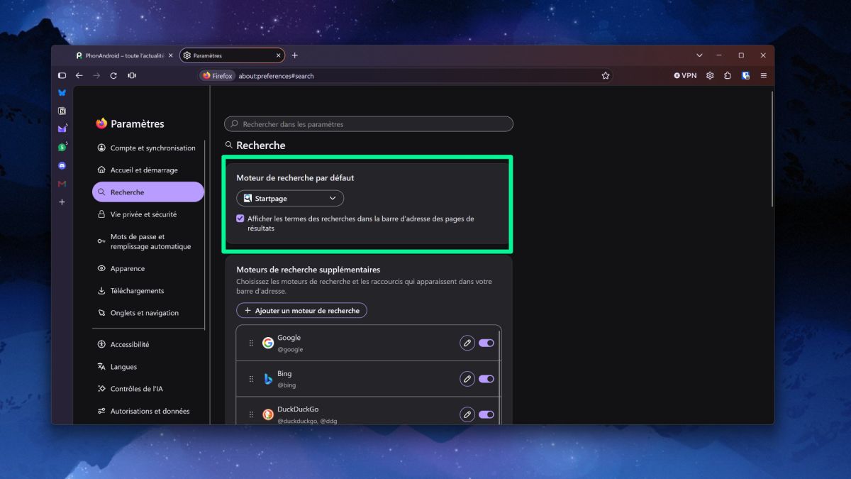 firefox moteur de recherche